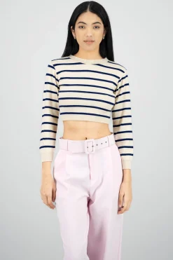 Shasa Long Sleeve Thin Striped Sweater
