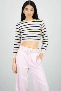 Shasa Long Sleeve Thin Striped Sweater