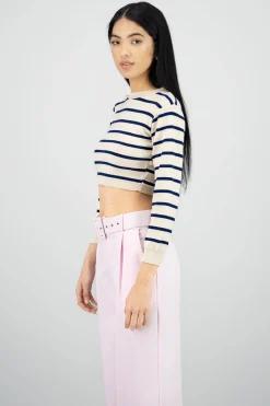 Shasa Long Sleeve Thin Striped Sweater