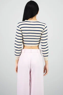 Shasa Long Sleeve Thin Striped Sweater