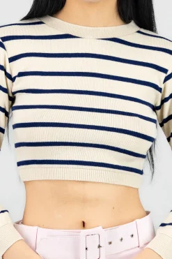 Shasa Long Sleeve Thin Striped Sweater
