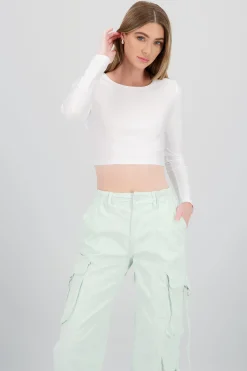 Shasa Long Sleeve Top with Open Back Detail