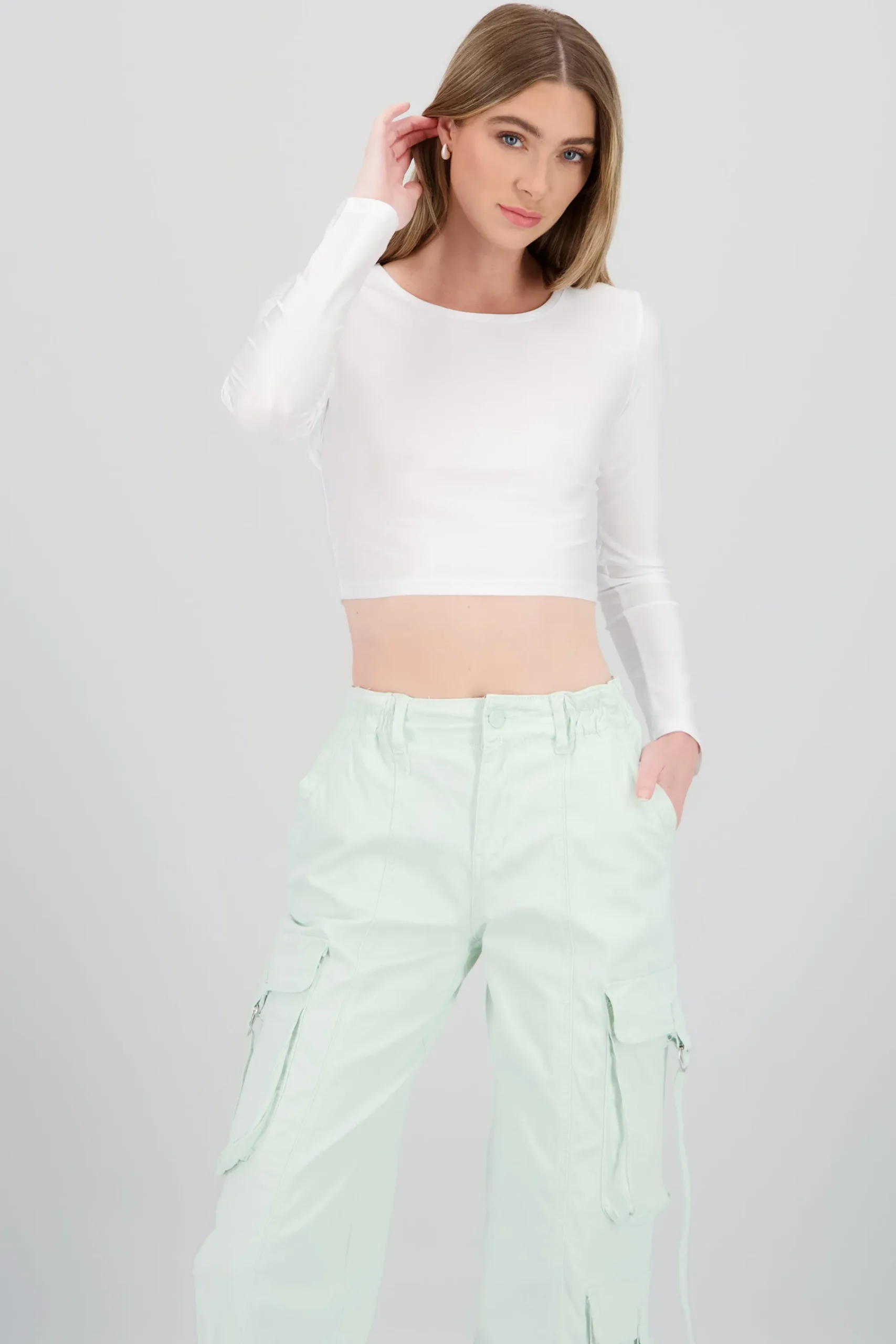 Shasa Long Sleeve Top with Open Back Detail