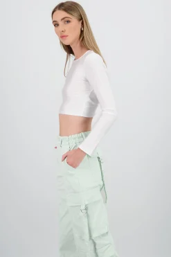 Shasa Long Sleeve Top with Open Back Detail
