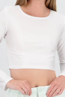 Shasa Long Sleeve Top with Open Back Detail