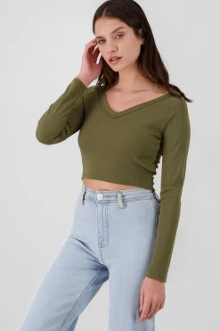 Shasa Long Sleeve V Neck Top