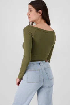 Shasa Long Sleeve V Neck Top
