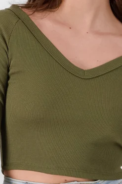 Shasa Long Sleeve V Neck Top