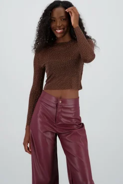 Shasa Long sleeved rhinestone top