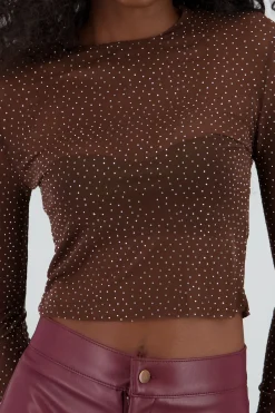 Shasa Long sleeved rhinestone top
