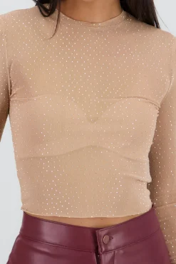 Shasa Long sleeved rhinestone top