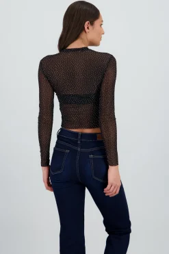Shasa Long sleeved rhinestone top