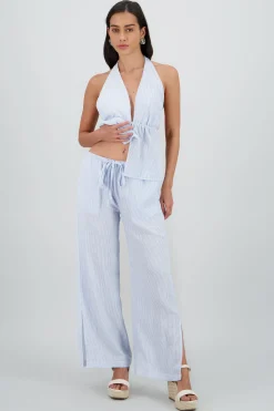 Shasa Low Rise Lightweight Striped Pants