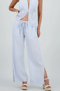 Shasa Low Rise Lightweight Striped Pants