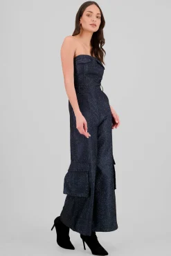 Shasa Lurex Cargo Jumpsuit