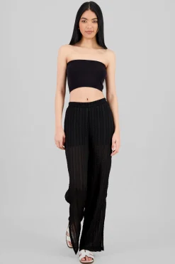 Shasa Lurex Detail Wide Leg Pants