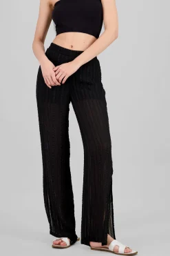 Shasa Lurex Detail Wide Leg Pants
