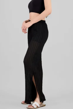 Shasa Lurex Detail Wide Leg Pants