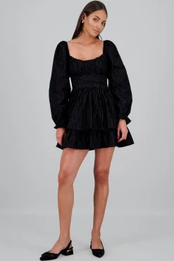 Shasa Lurex Stripes Solid Dress