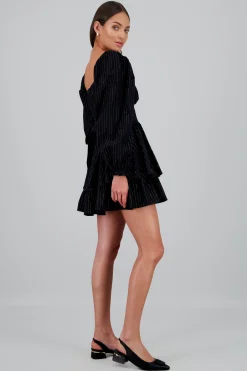 Shasa Lurex Stripes Solid Dress