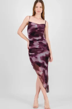 Shasa Marble Body Con Dress With Side Slit