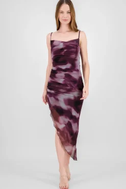 Shasa Marble Body Con Dress With Side Slit