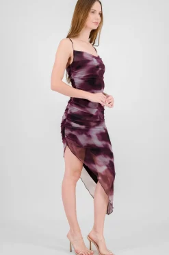 Shasa Marble Body Con Dress With Side Slit