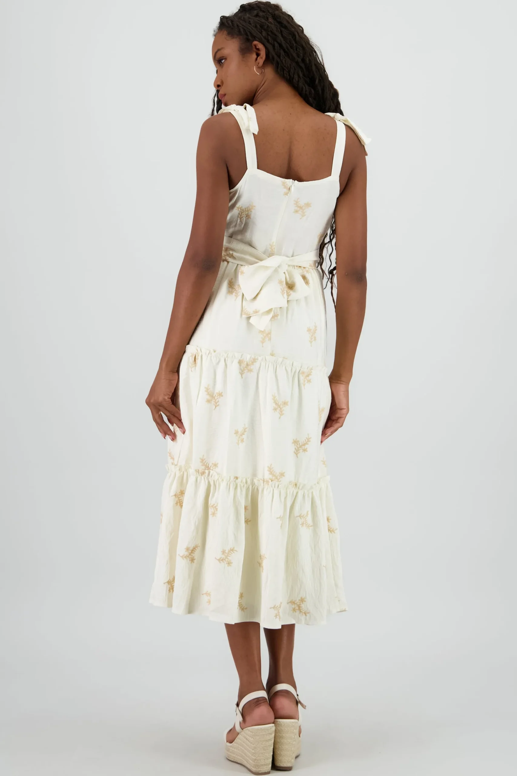 Shasa Maxi Dress with Floral Embroidery