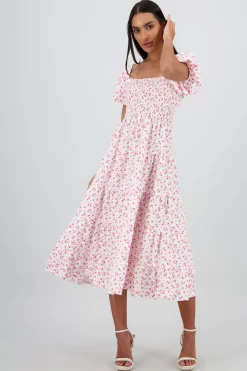 Shasa Maxi Dress with Puff Sleeves