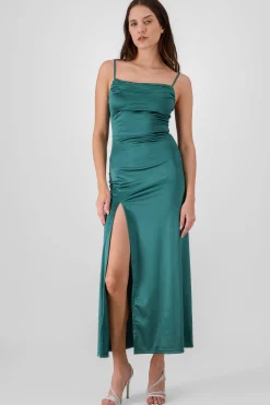 Shasa Maxi Satin Dress With an Open Back