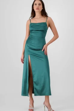 Shasa Maxi Satin Dress With an Open Back