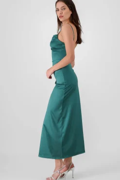 Shasa Maxi Satin Dress With an Open Back