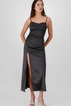 Shasa Maxi Satin Dress With an Open Back