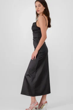 Shasa Maxi Satin Dress With an Open Back