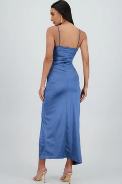 Shasa Maxi Satin Wrap Dress
