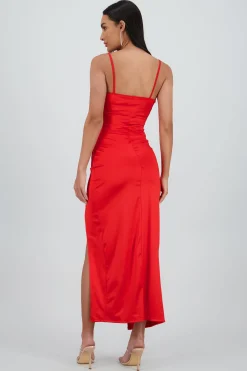 Shasa Maxi Satin Wrap Dress