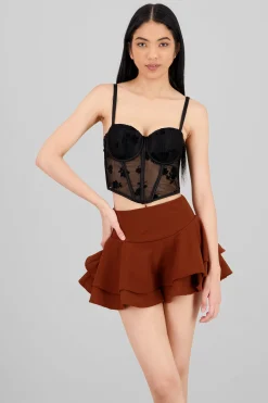 Shasa Mesh Flock Corset