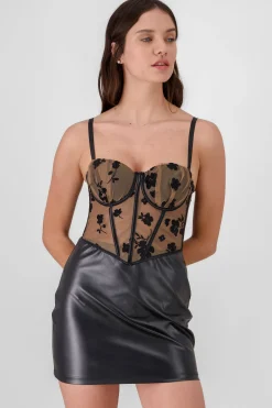 Shasa Mesh Flock Corset