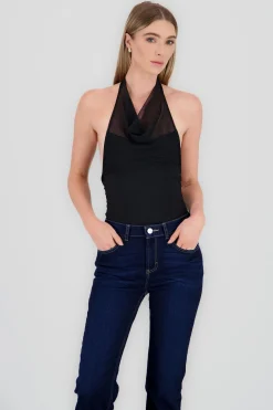 Shasa Mesh Halter Neck Bodysuit