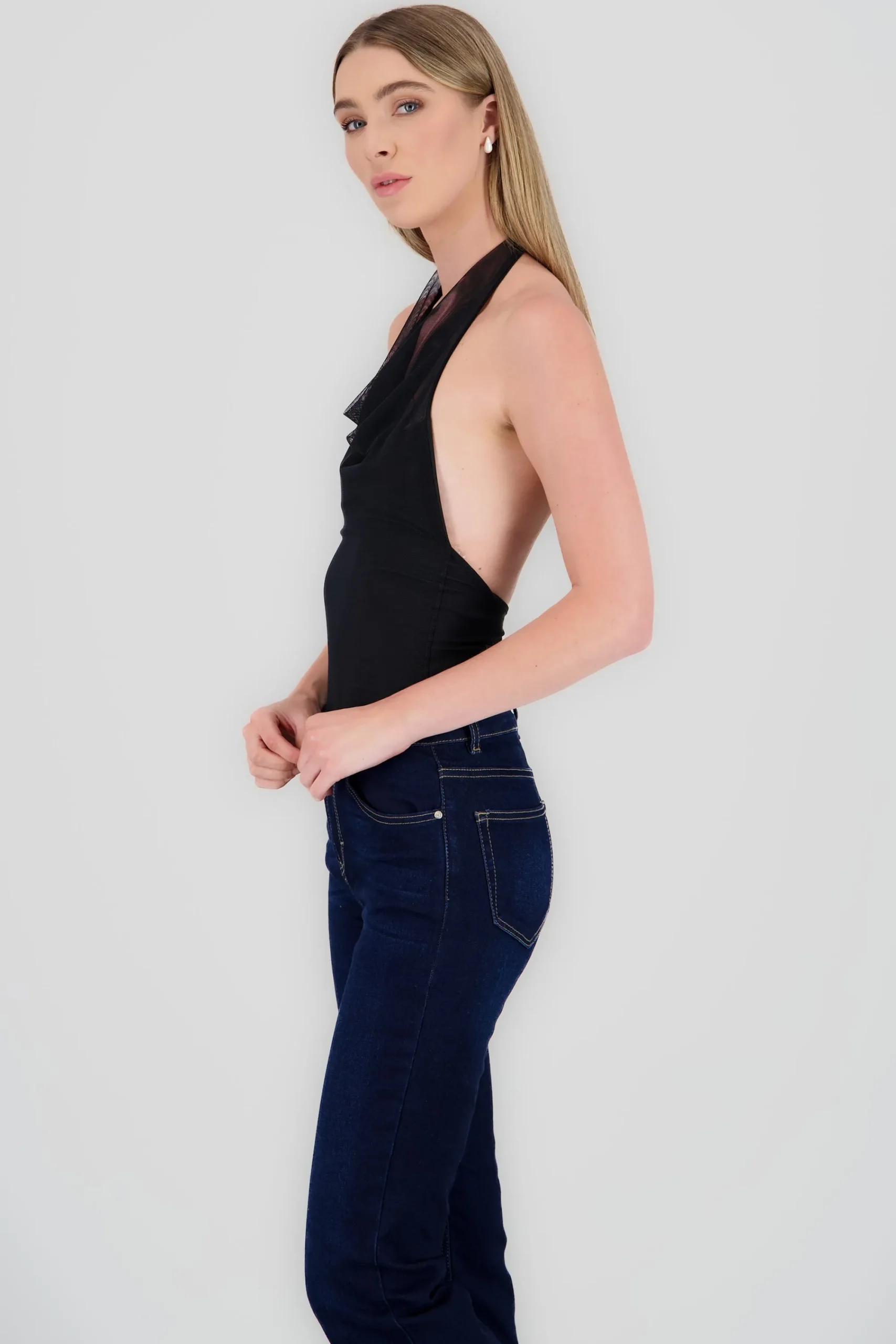 Shasa Mesh Halter Neck Bodysuit