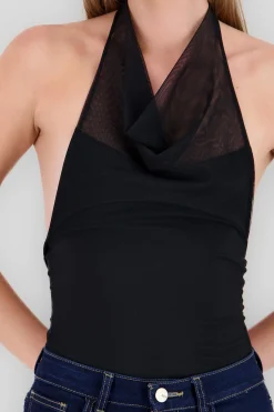 Shasa Mesh Halter Neck Bodysuit