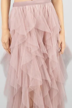 Shasa Mesh Layered Ruffled Skirt