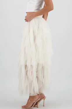 Shasa Mesh Layered Ruffled Skirt