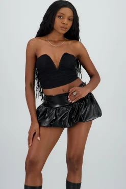 Shasa Mesh Top with Wired Neckline