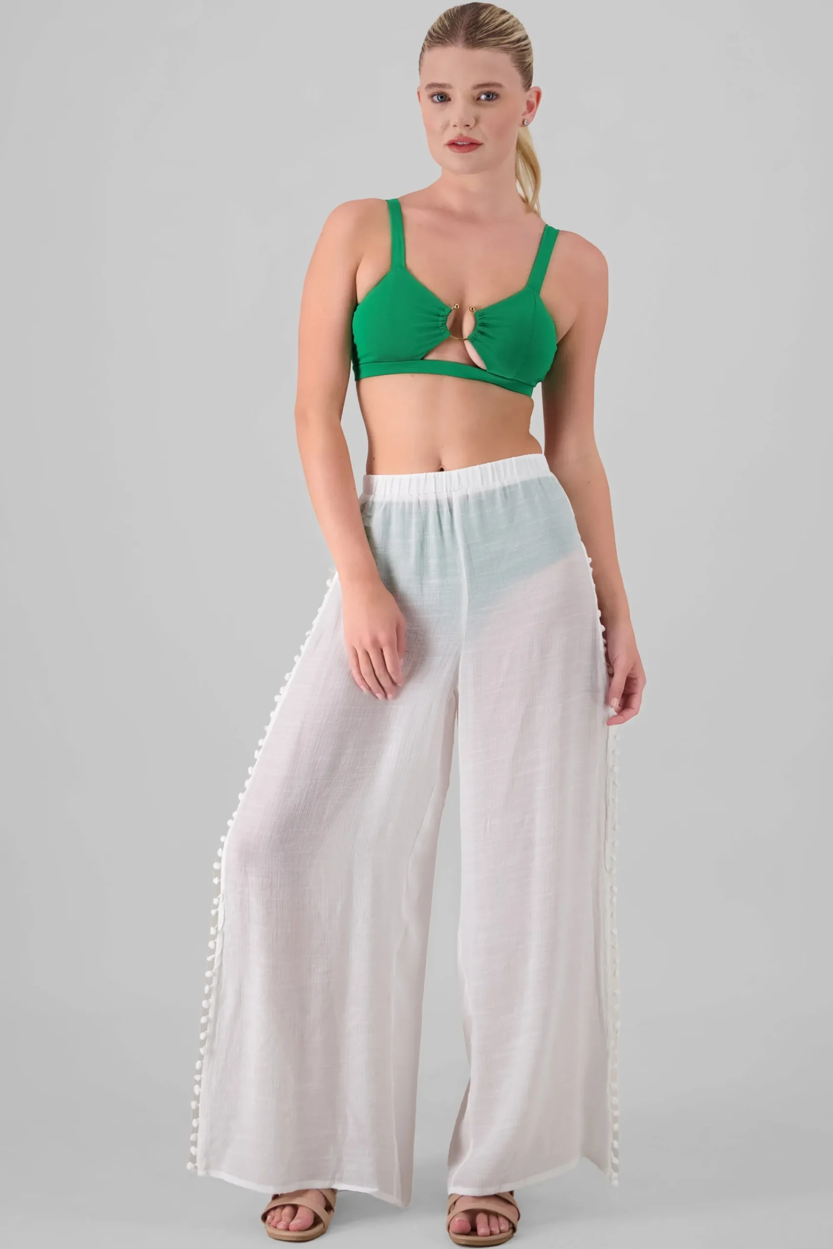 Shasa Mesh Wide Leg Cover Up Pants
