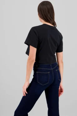 Shasa Metallic Bear Cropped T Shirt