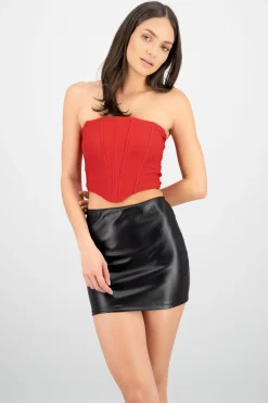 Shasa Metallic Boned Strapless Corset