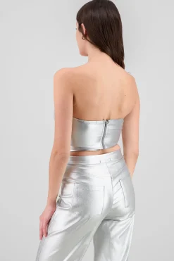 Shasa Metallic Boned Strapless Corset