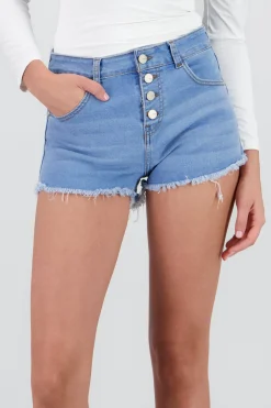 Shasa Mid Rise Button Shorts