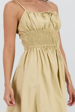 Shasa Midi Dress with Smocked Detail